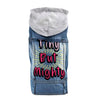 Tiny but Mighty Dog Denim Jacket - Art Dog Denim Coat - Word Art Dog Clothing