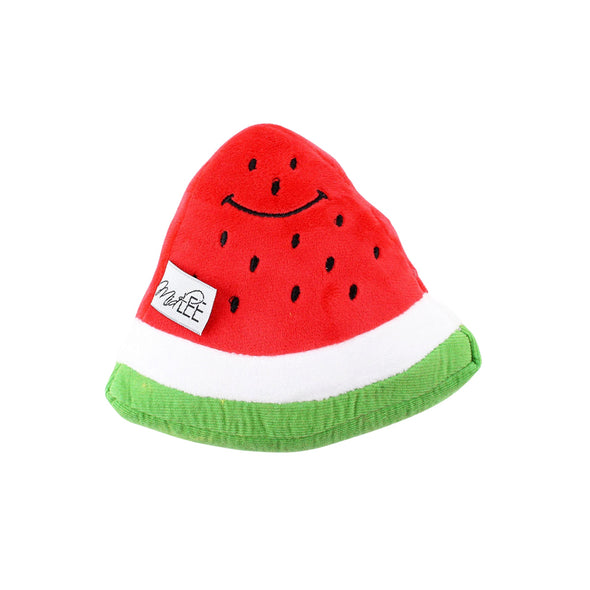 Smiley Watermelon Squeaker Plush Dog Toy