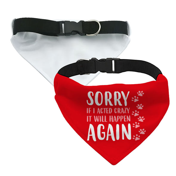 Acted Crazy Pet Bandana Collar - Funny Scarf Collar - Colorful Dog Bandana